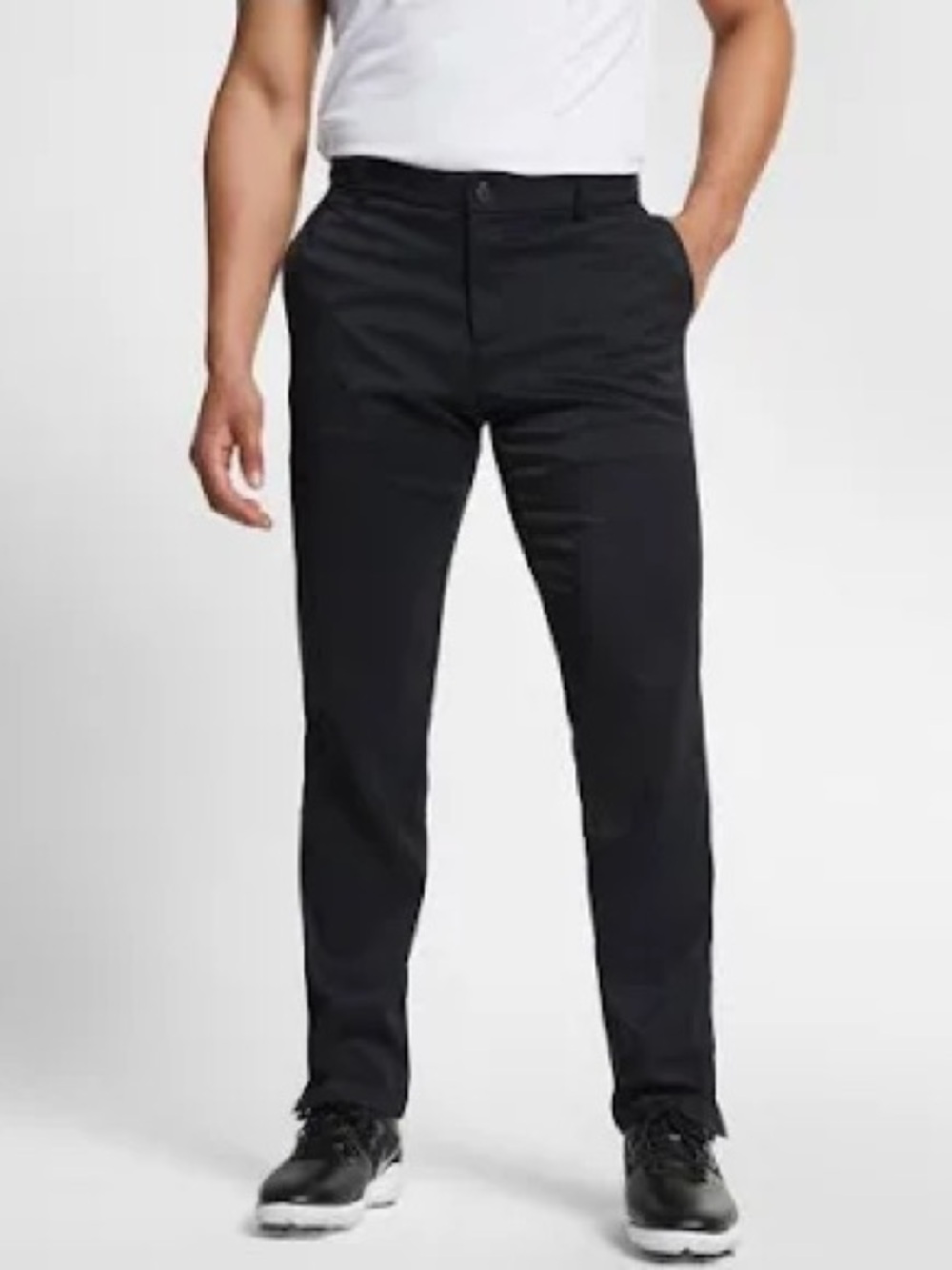 Nike Men's Flex Dri-Fit Stretch 38x35 UNHEMMED $70 Black Slim Chino Pants NEW
